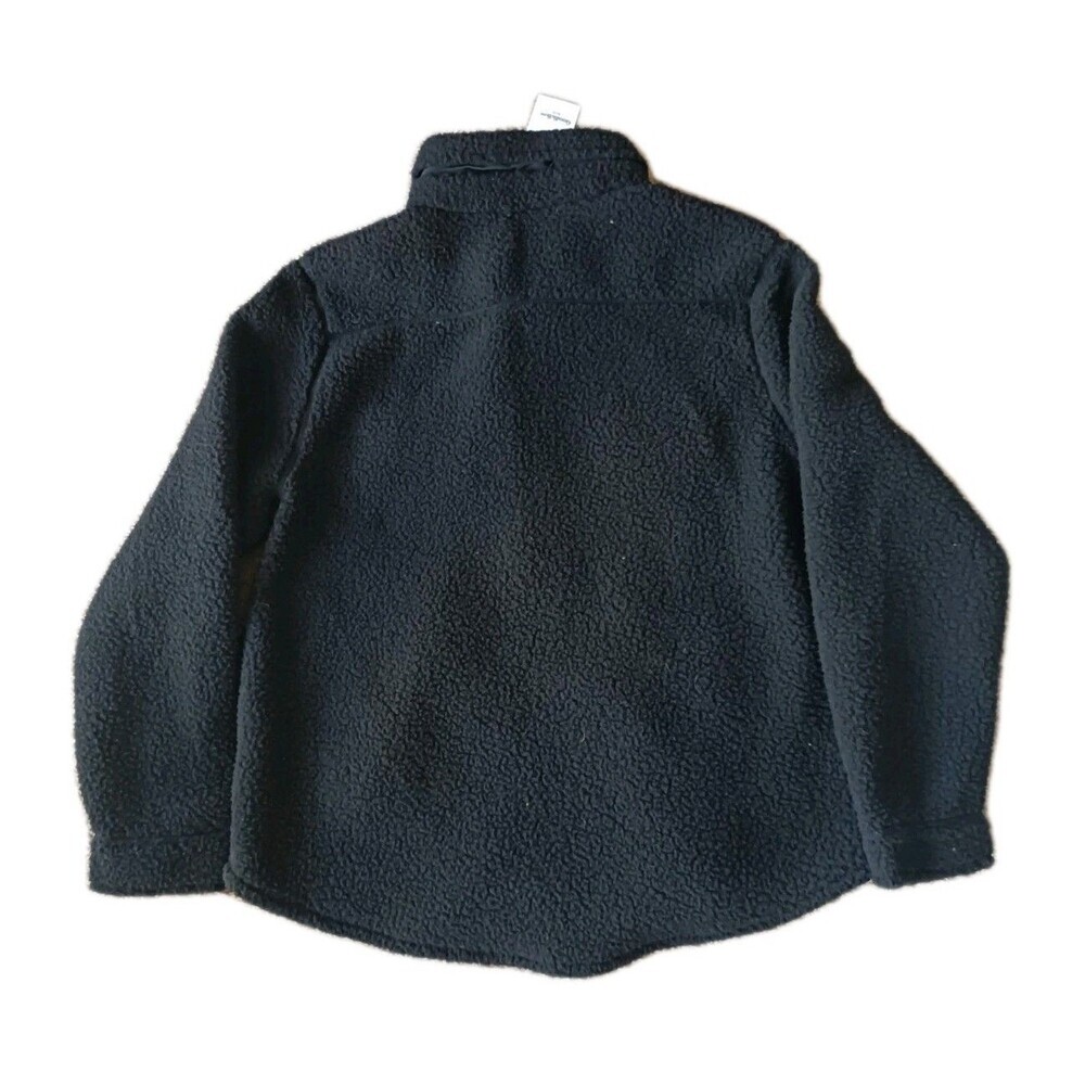 Good Fellow Sherpa Jacket Women's Large Black Snap Button Pockets Long Sleeve - Picture 6 of 8